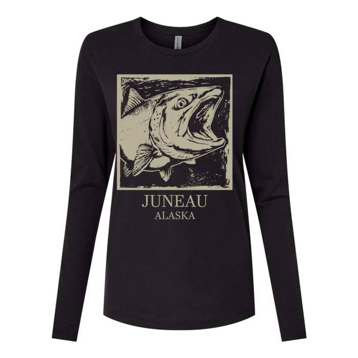 Fishing Town Souvenir Juneau Alaska Gift Womens Cotton Relaxed Long Sleeve T-Shirt