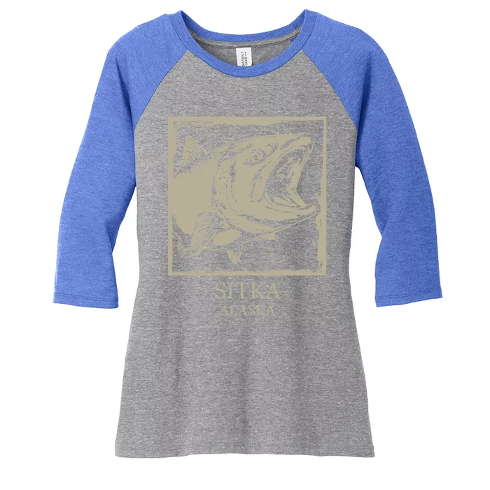 Fishing Town Souvenir Sitka Alaska Gift Women's Tri-Blend 3/4-Sleeve Raglan Shirt