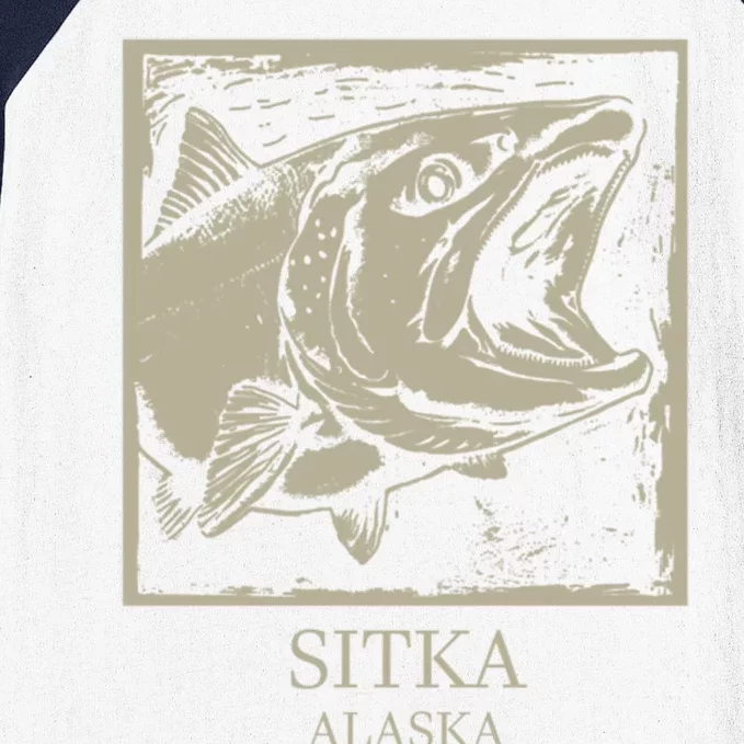 Fishing Town Souvenir Sitka Alaska Gift Baseball Sleeve Shirt