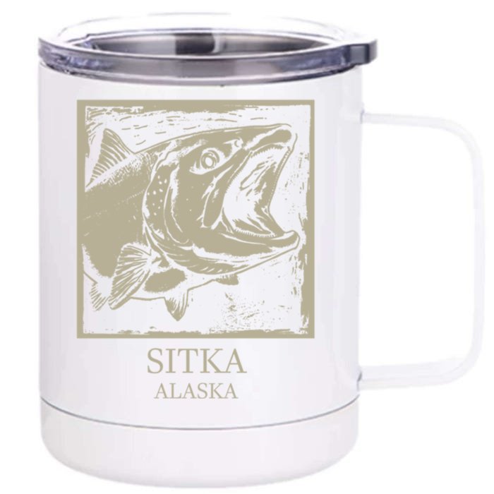 Fishing Town Souvenir Sitka Alaska Gift Front & Back 12oz Stainless Steel Tumbler Cup