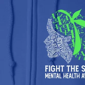 Fight The Stigma Tal Health Awareness Gift Full Zip Hoodie