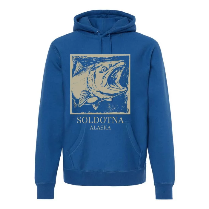 Fishing Town Souvenir Soldotna Alaska Gift Premium Hoodie