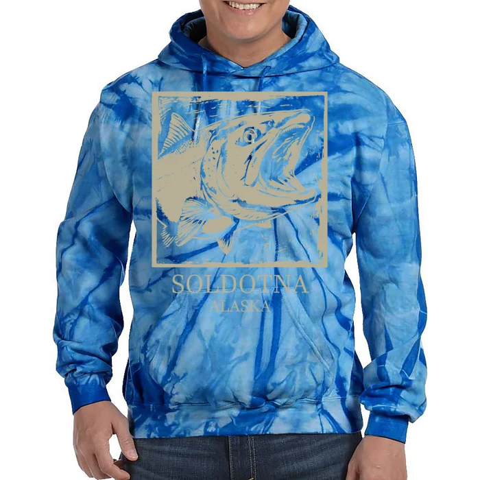 Fishing Town Souvenir Soldotna Alaska Gift Tie Dye Hoodie