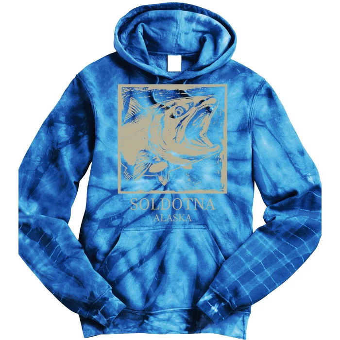 Fishing Town Souvenir Soldotna Alaska Gift Tie Dye Hoodie