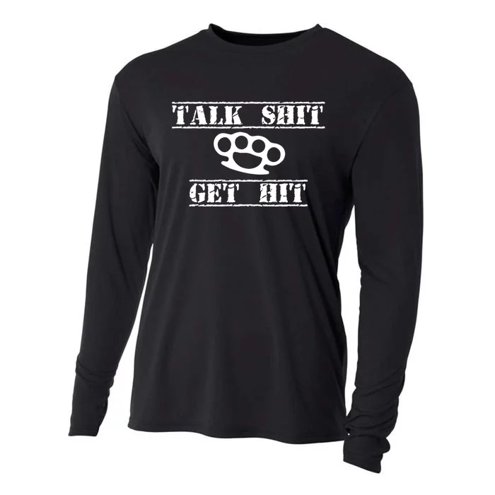 Funny Talk Shit Get Hit Gift Cooling Performance Long Sleeve Crew