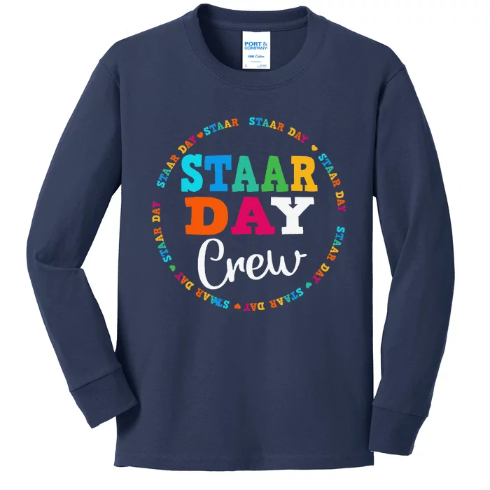 Funny Test Staar Day Crew Mode On Teacher Testing Ideas Kids Long Sleeve Shirt