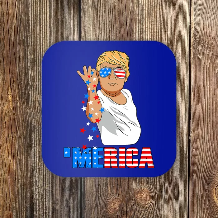 Funny Trump Salt Merica Freedom 4th Of July Gift Coaster