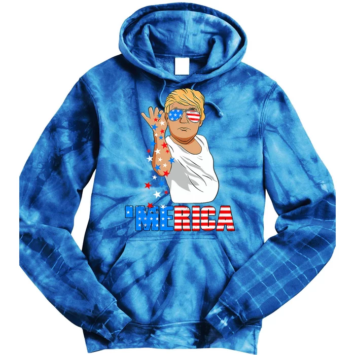 Funny Trump Salt Merica Freedom 4th Of July Gift Tie Dye Hoodie