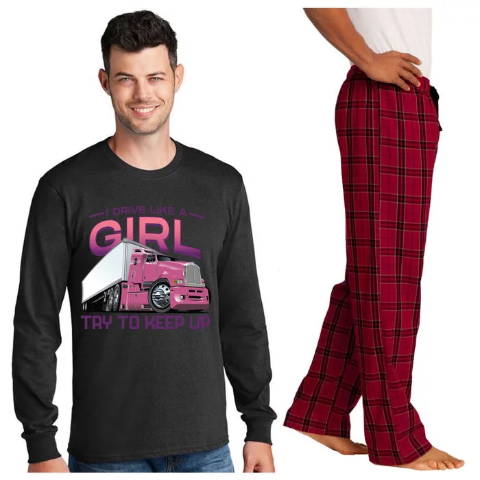 Funny Trucker Semi Big Rig Truck Drivers Cool Gift Long Sleeve Pajama Set