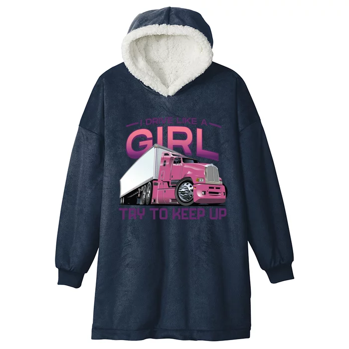 Funny Trucker Semi Big Rig Truck Drivers Cool Gift Hooded Wearable Blanket