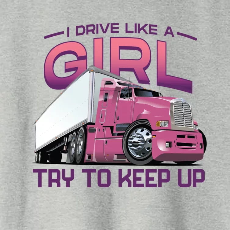 Funny Trucker Semi Big Rig Truck Drivers Cool Gift Women's Crop Top Tee