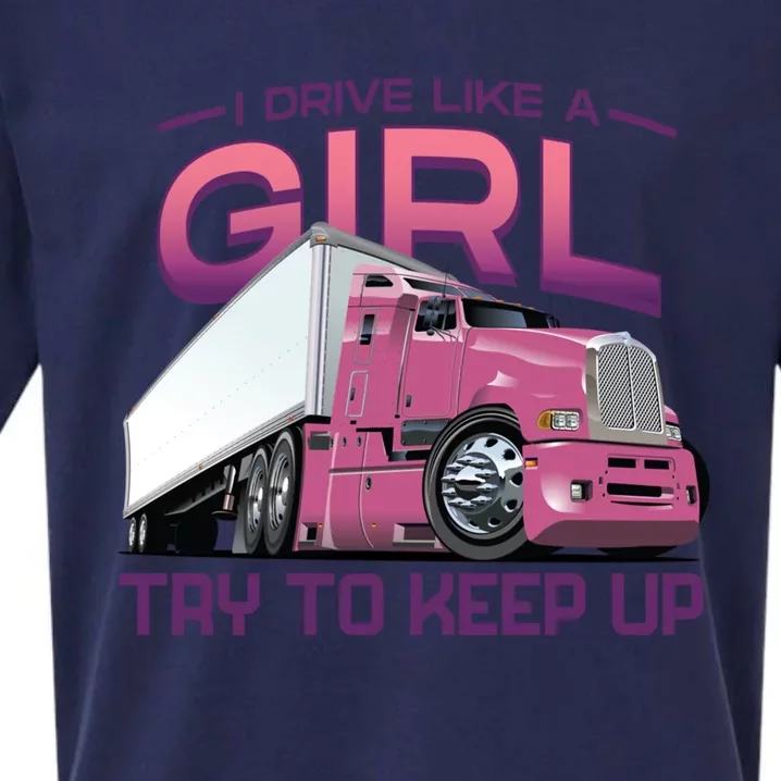 Funny Trucker Semi Big Rig Truck Drivers Cool Gift Sueded Cloud Jersey T-Shirt