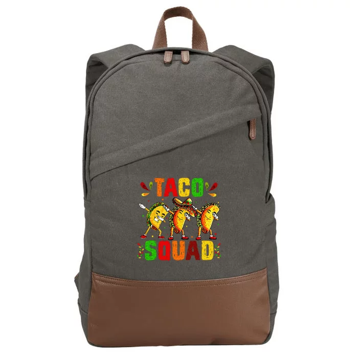 Funny Taco Squad Cute Mexican Food Lover Gift Cotton Canvas Backpack