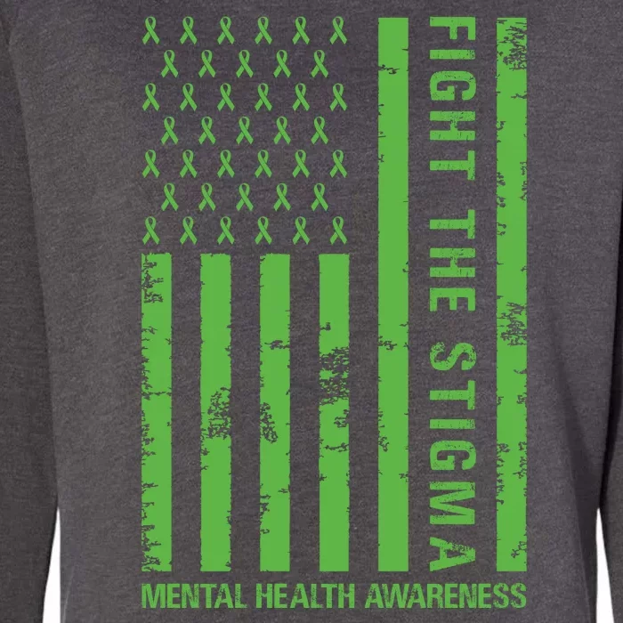 Fight The Stigma Mental Health Awareness Green Usa Flag Womens California Wash Sweatshirt