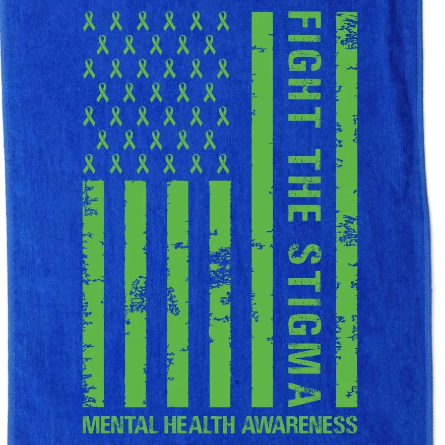 Fight The Stigma Mental Health Awareness Green Usa Flag Platinum Collection Golf Towel