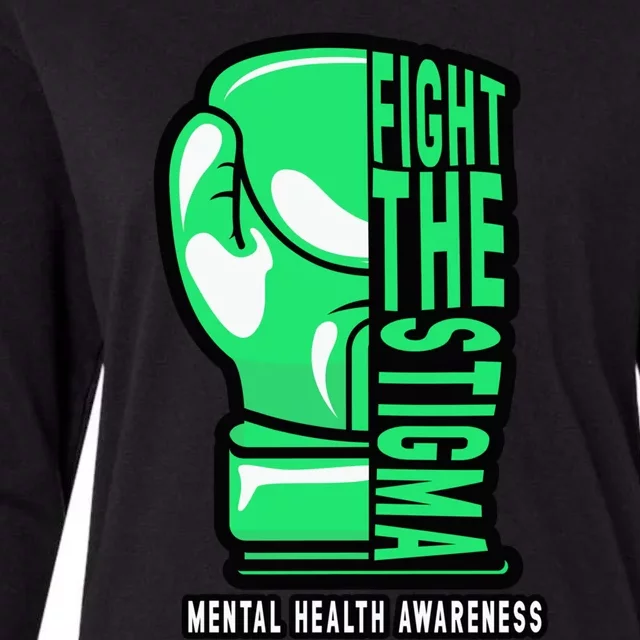 Fight The Stigma Boxing Boxer Tal Health Awareness Gift Womens Cotton Relaxed Long Sleeve T-Shirt