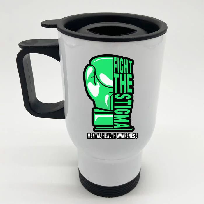 Fight The Stigma Boxing Boxer Tal Health Awareness Gift Front & Back Stainless Steel Travel Mug