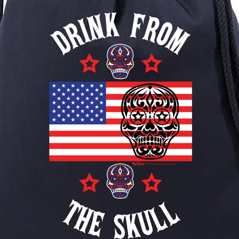 From The Skull 4th Of July Sugar Skull Meaningful Gift Drawstring Bag