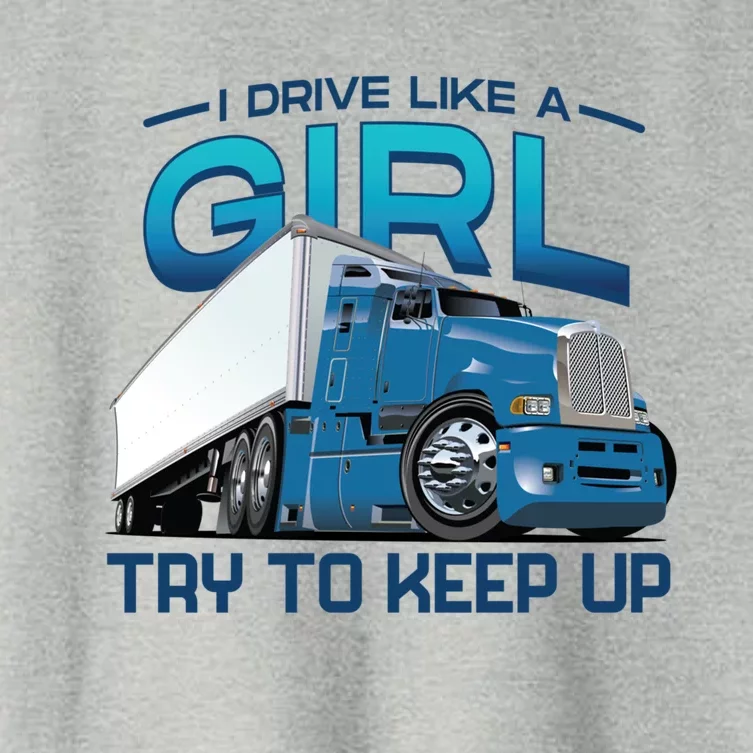 Funny Trucker Semi Big Rig Truck Drivers Cool Gift Women's Crop Top Tee