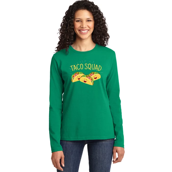 Funny Taco Squad Cute Mexican Food Lover Tee Gift Ladies Long Sleeve Shirt