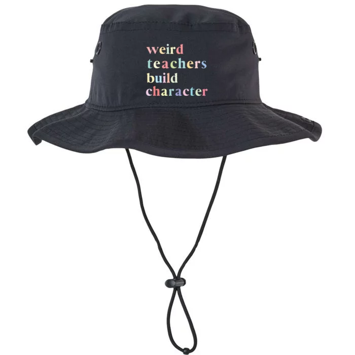 Funny Teacher Sayings Quote Weird Teachers Build Character Legacy Cool Fit Booney Bucket Hat