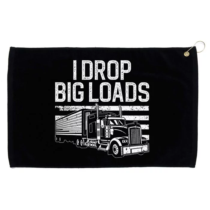 Funny Trucker Semi Truck Driver Lover Grommeted Golf Towel