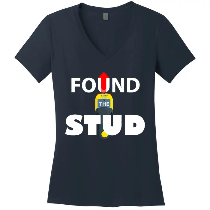 FOUND THE STUD FUNNY Women's V-Neck T-Shirt