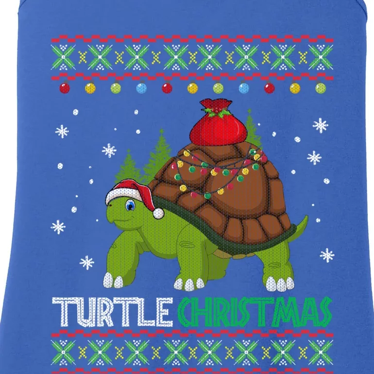 Funny Turtle Santa Ugly Christmas Gift Meaningful Gift Ladies Essential Tank