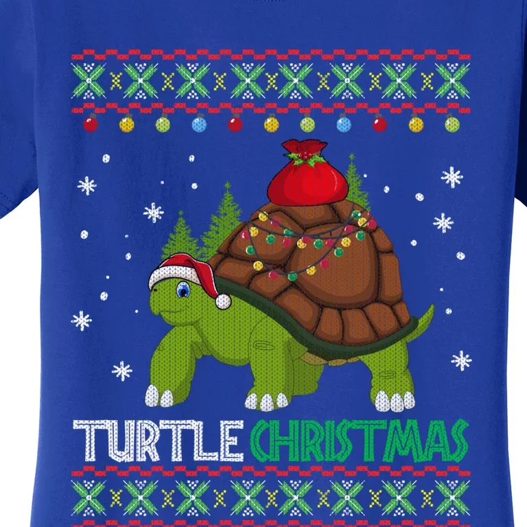 Funny Turtle Santa Ugly Christmas Gift Meaningful Gift Women's T-Shirt