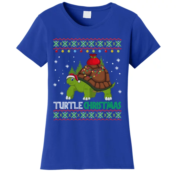 Funny Turtle Santa Ugly Christmas Gift Meaningful Gift Women's T-Shirt