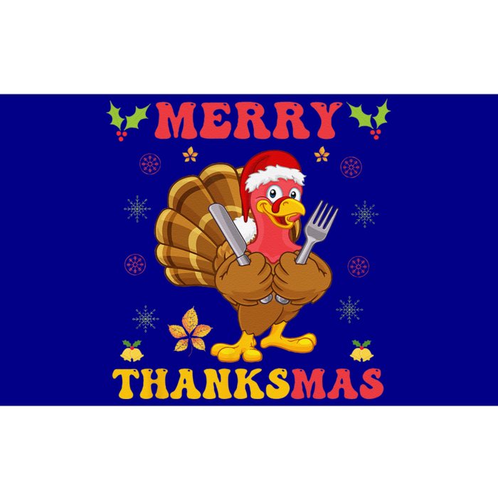 Funny Turkey Santa Merry Thanksmas Christmas Thanksgiving Gift Bumper Sticker