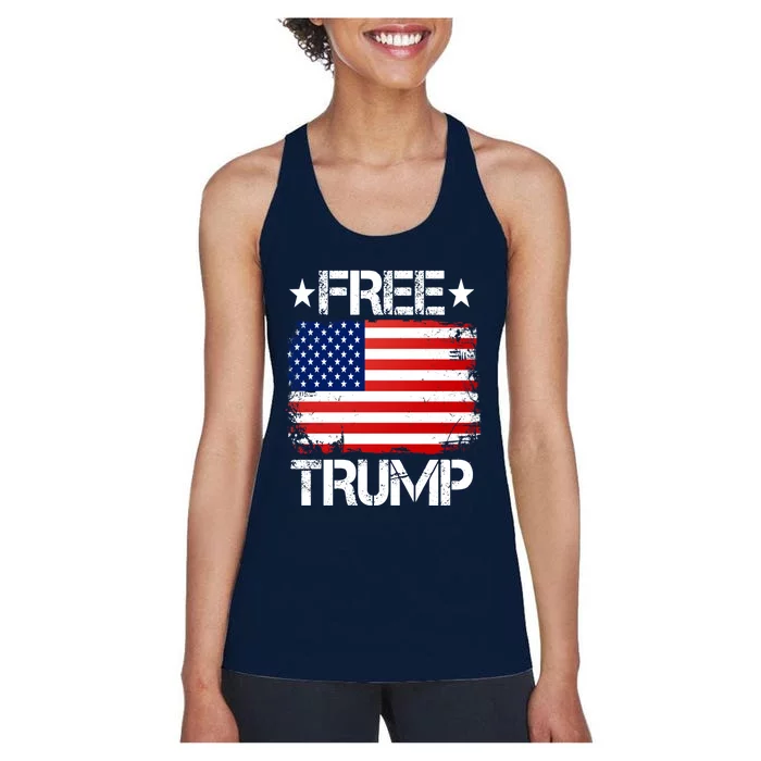 Free Trump Supporters Pro Trump Republican Women's Racerback Tank