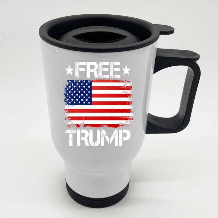 Free Trump Supporters Pro Trump Republican Front & Back Stainless Steel Travel Mug