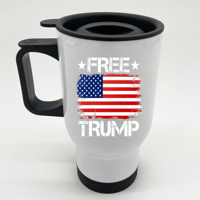 Free Trump Supporters Pro Trump Republican Front & Back Stainless Steel Travel Mug