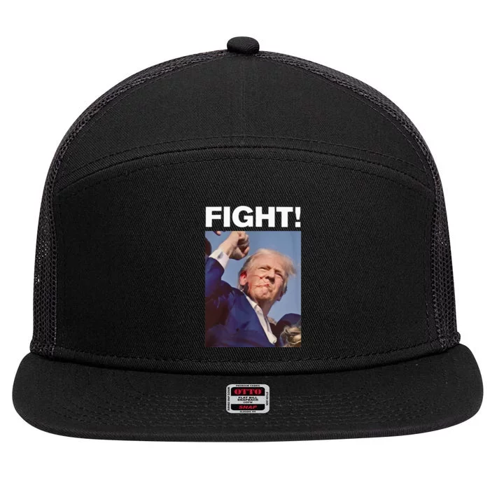 Fight! Trump Shot Trump Rally 7 Panel Mesh Trucker Snapback Hat