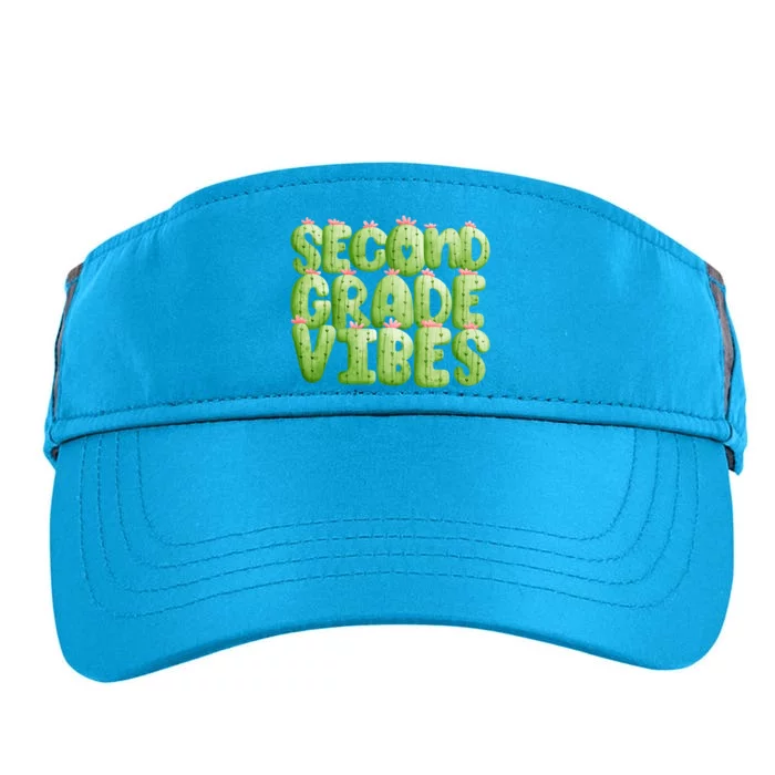 Friday Teacher Second 2Nd Grade Level Cactus Vibes Boho Team Gift Adult Drive Performance Visor