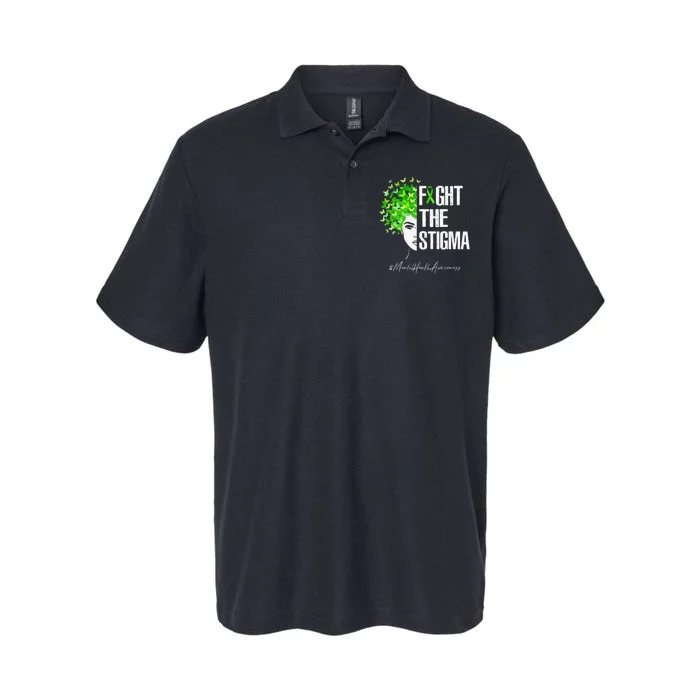 Fight The Stigma Mental Health Awareness Gift Softstyle Adult Sport Polo