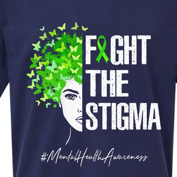 Fight The Stigma Mental Health Awareness Gift Sueded Cloud Jersey T-Shirt