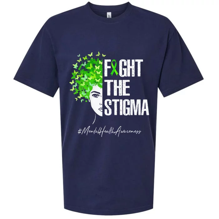 Fight The Stigma Mental Health Awareness Gift Sueded Cloud Jersey T-Shirt