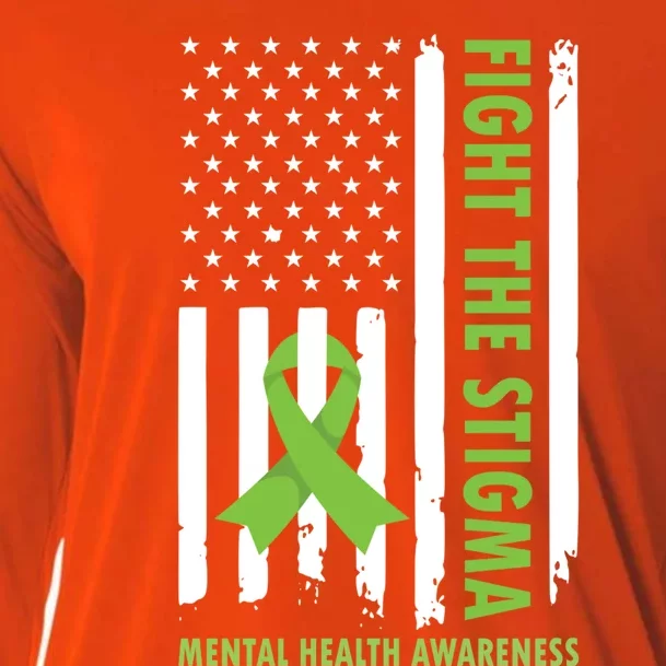 Fight The Stigma Usa Flag Tal Health Awareness Great Gift Cooling Performance Long Sleeve Crew