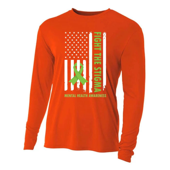 Fight The Stigma Usa Flag Tal Health Awareness Great Gift Cooling Performance Long Sleeve Crew