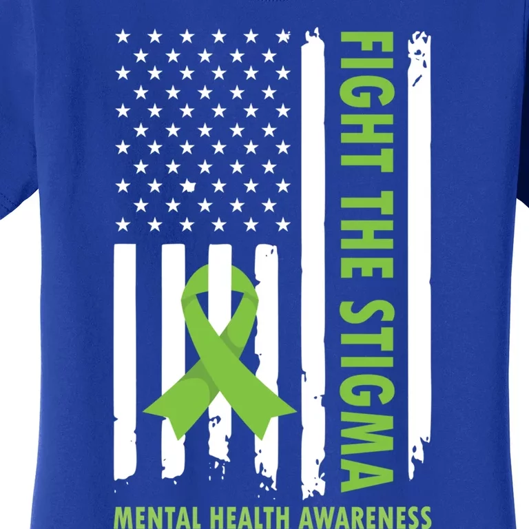 Fight The Stigma Usa Flag Tal Health Awareness Great Gift Women's T-Shirt