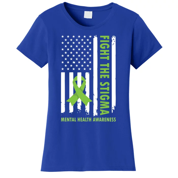 Fight The Stigma Usa Flag Tal Health Awareness Great Gift Women's T-Shirt