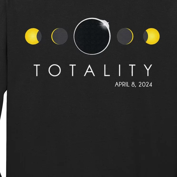 funny Total Solar Eclipse April 8 2024 Phases Tall Long Sleeve T-Shirt