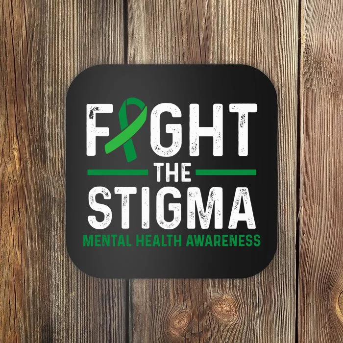 Fight The Stigma Mental Health Awareness Green Ribbon Coaster