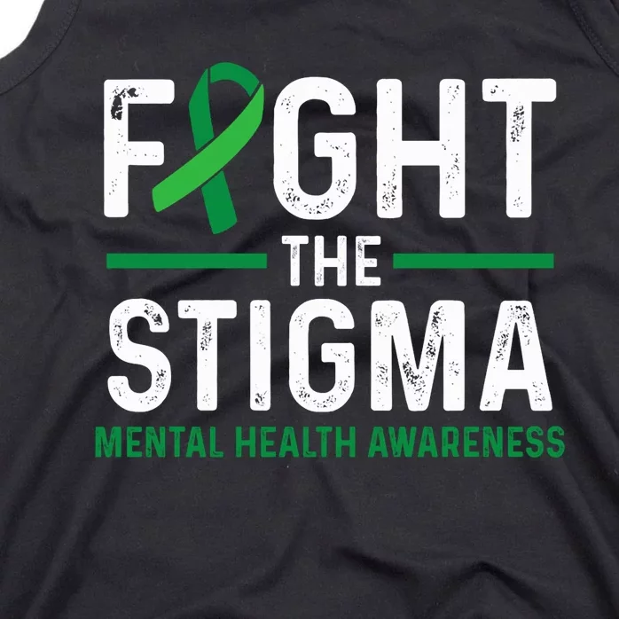 Fight The Stigma Mental Health Awareness Green Ribbon Tank Top