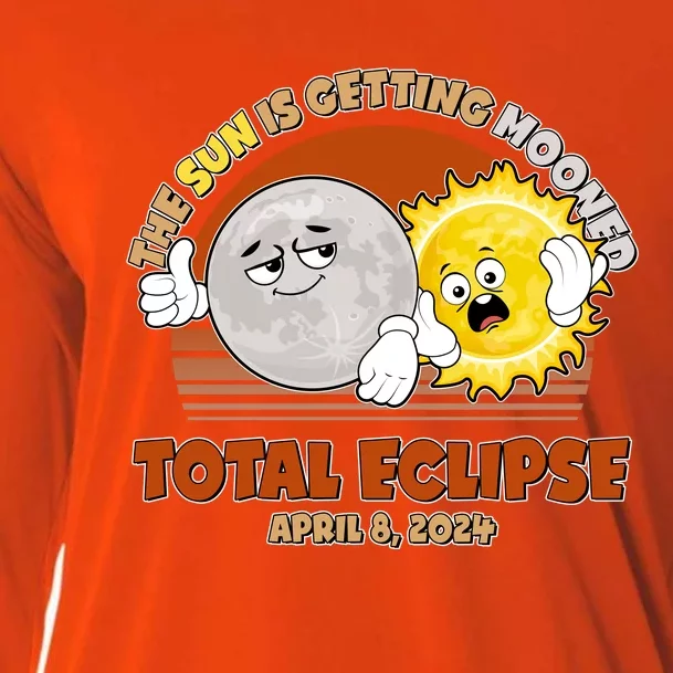 Funny Total Solar Eclipse The Sun Is Getting Mooned April 8 2024 Cooling Performance Long Sleeve Crew