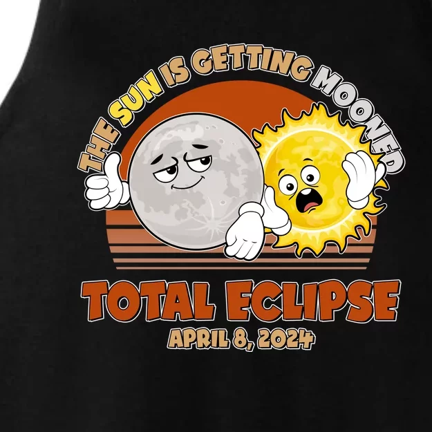 Funny Total Solar Eclipse The Sun Is Getting Mooned April 8 2024 Ladies Tri-Blend Wicking Tank