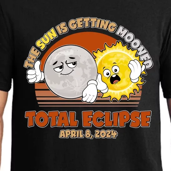 Funny Total Solar Eclipse The Sun Is Getting Mooned April 8 2024 Pajama Set