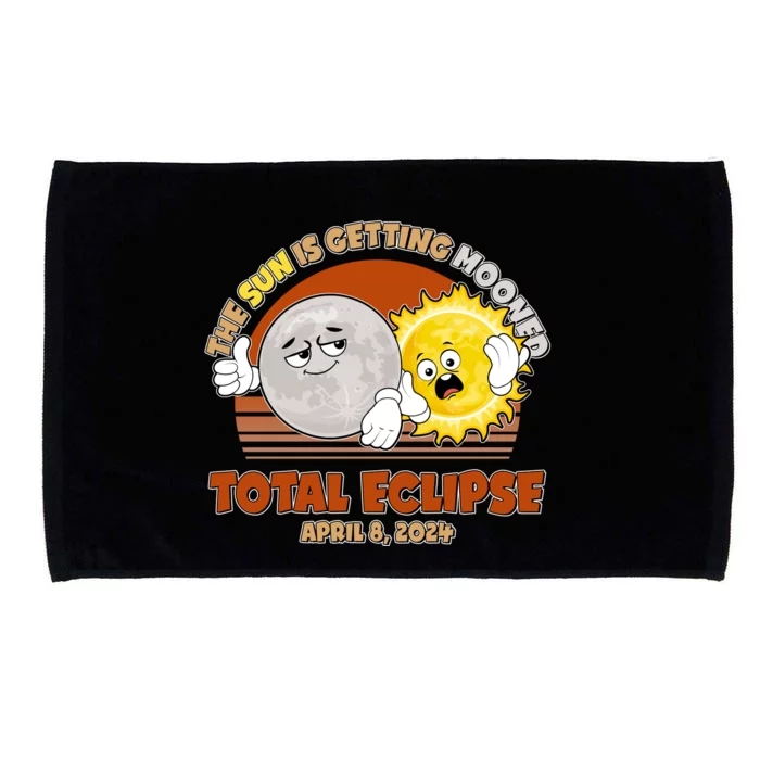 Funny Total Solar Eclipse The Sun Is Getting Mooned April 8 2024 Microfiber Hand Towel